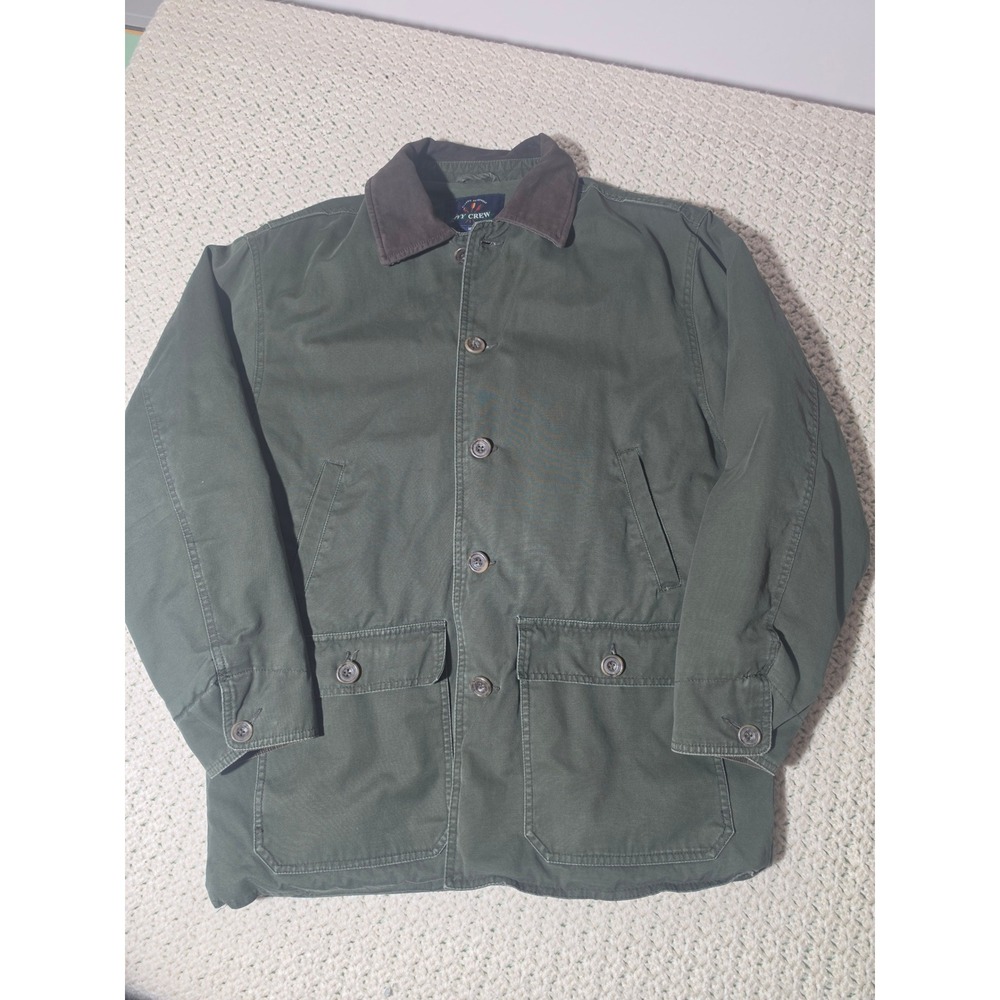 VTG 90's Ivy Crew Field Jacket Mens Medium Green Plaid Lined Canvas Barn Coat
